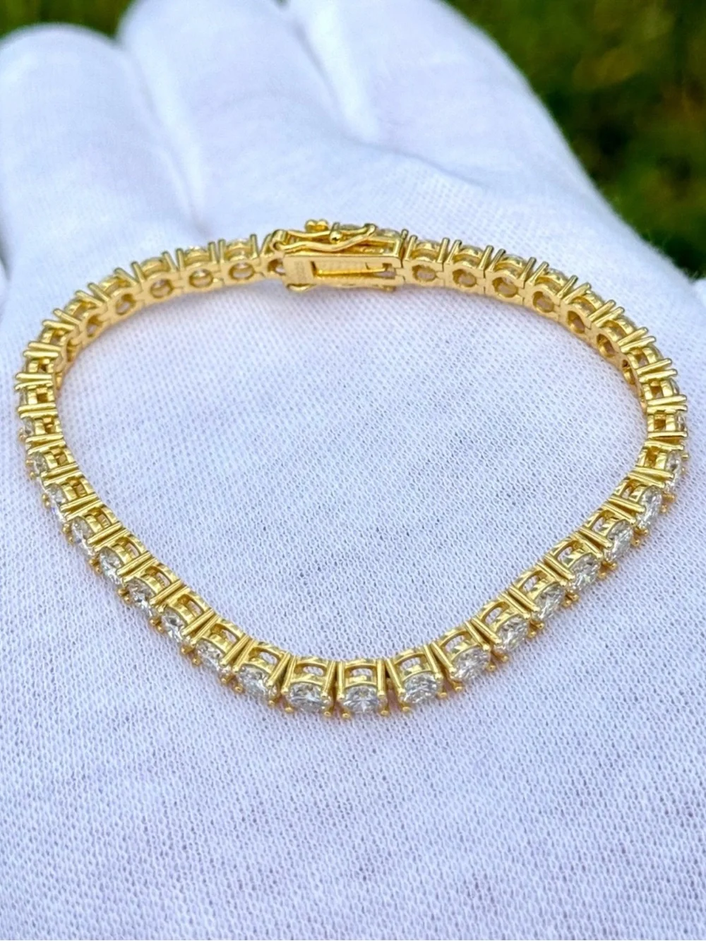 925 Silver, 11.7CTW Moissanite Tennis Bracelet